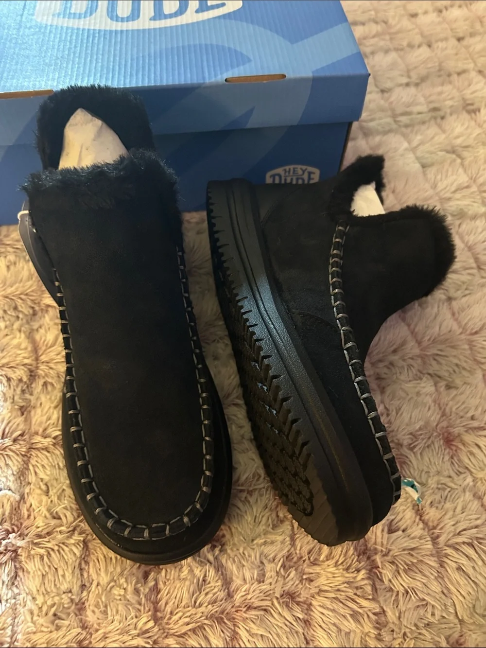 Hey Dude black suede